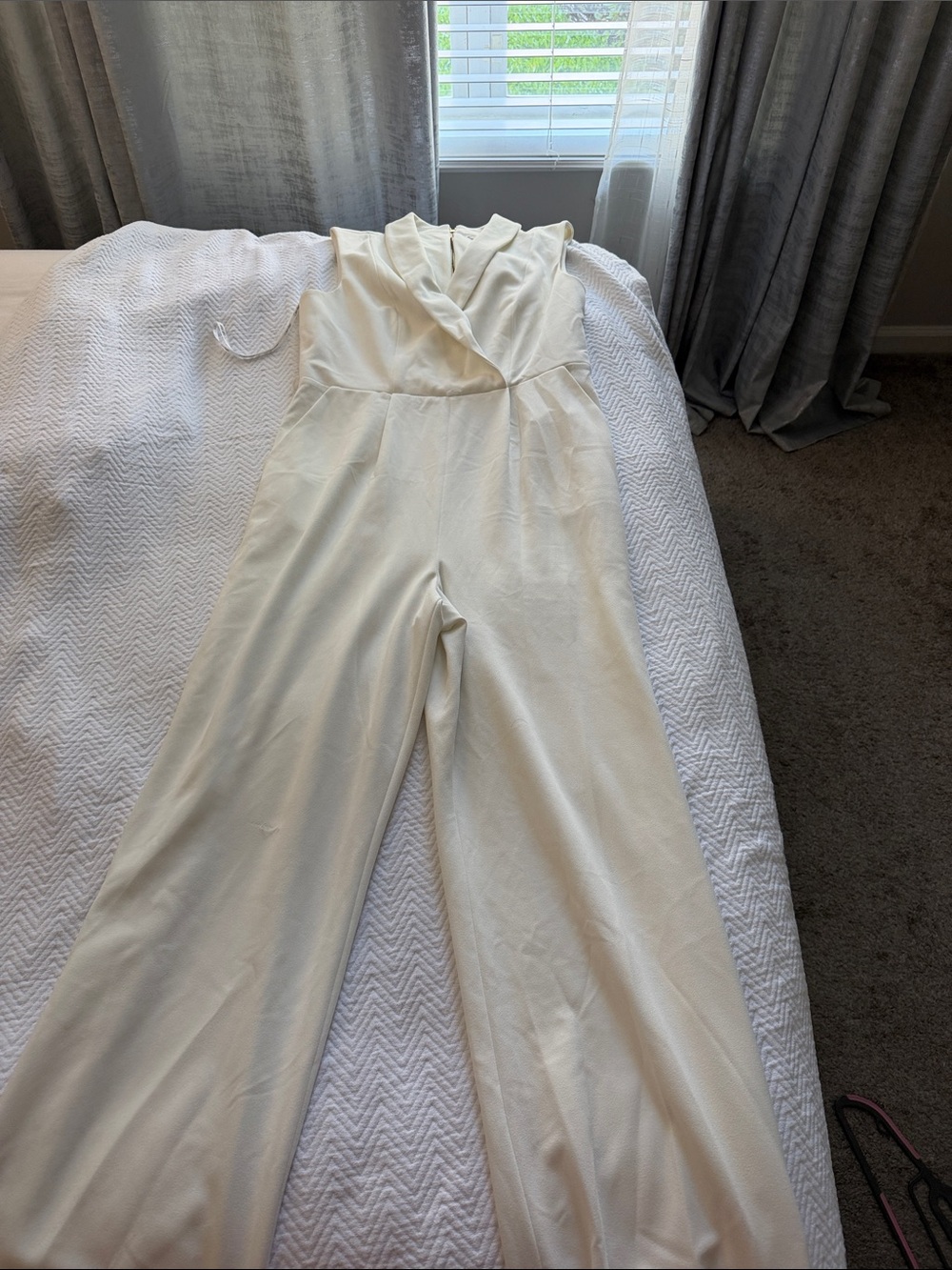 Calvin Klein Cream Wide-Leg Jumpsuit